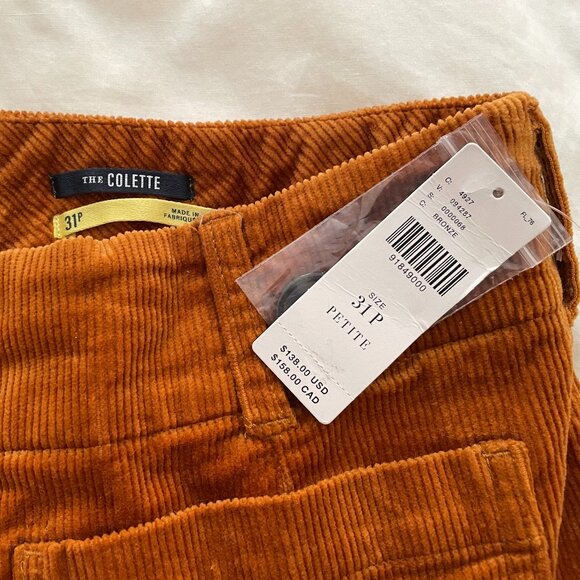 NWT 31P Bronze - Colette Cropped Wide Leg Pants Maeve Corduroy - Anthropologie - Picture 4 of 8